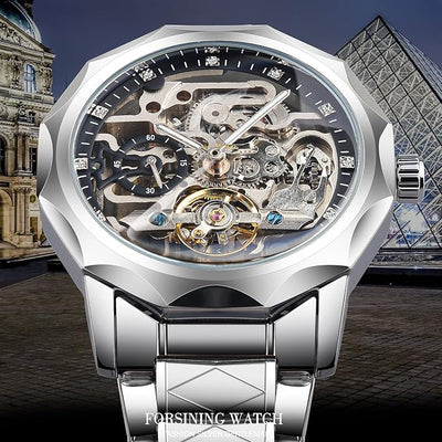 FORSINING Men's Skeleton Automatic Tourbillon Watch