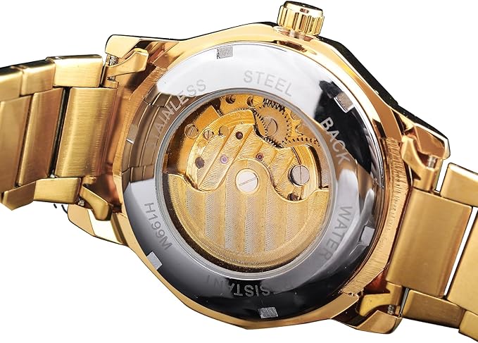FORSINING Men's Skeleton  golden Automatic Tourbillon Watch