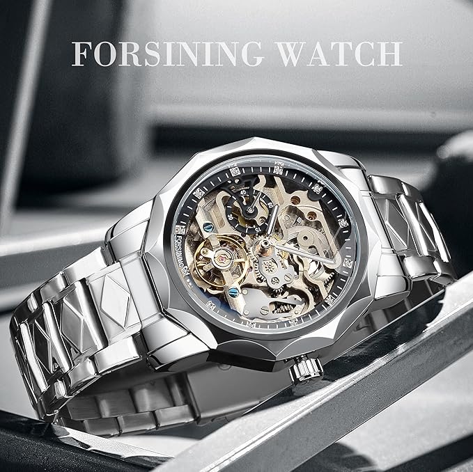 FORSINING Men's Skeleton Automatic Tourbillon Watch