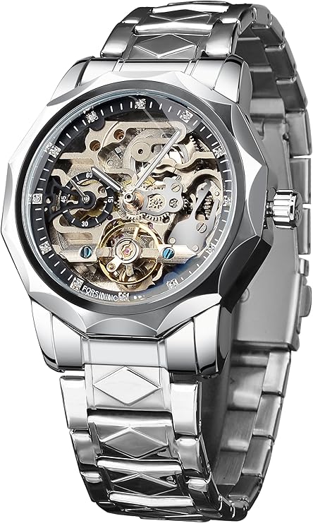 FORSINING Men's Skeleton Automatic Tourbillon Watch