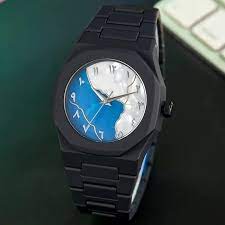 New Arabic Aura Watch white and blue Design