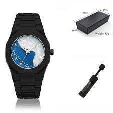New Arabic Aura Watch white and blue Design